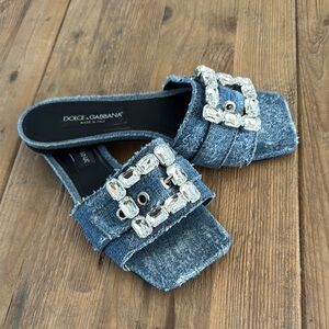 Dolce & Gabbana Women's Blue Denim Slide Sandals